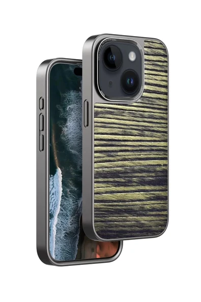 Venco iPhone 15 Wave Kapak - Koyu Kahve ürün görseli 1