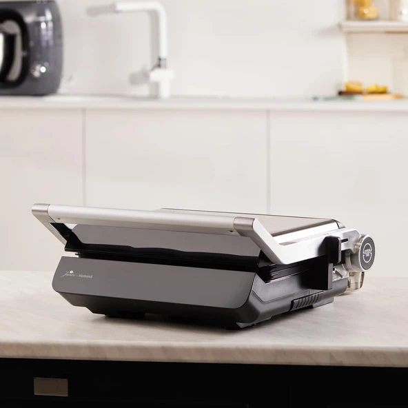 Jumbo x Homend Grilliant 1345H 3 in 1 Inox Gövdeli Çift Taraflı ve Alt Üst Sıcaklığı Ayrı Kontrol Edilebilen XL Döküm Plakalı Tost ve Izgara Makinesi - 2
