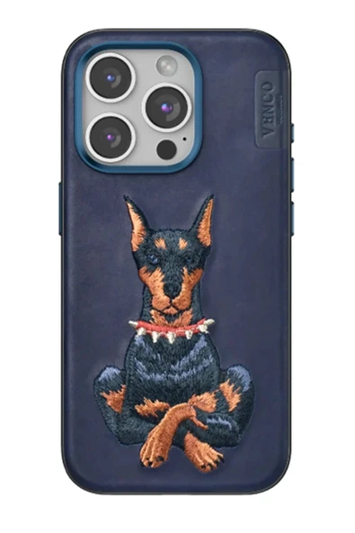 Venco iPhone 15 Pro Max Perma Desenli Kapak - Lacivert ürün görseli 1