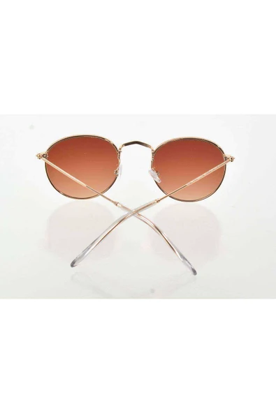 Sarı Metal Çerçeve Güneş Gözlüğü - Moda Gözlük - 3