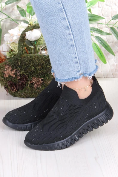 Fort 5060 Divamod Hafif Rahat Taş Detaylı Fileli Kadın Ayakkabı - Resim 2