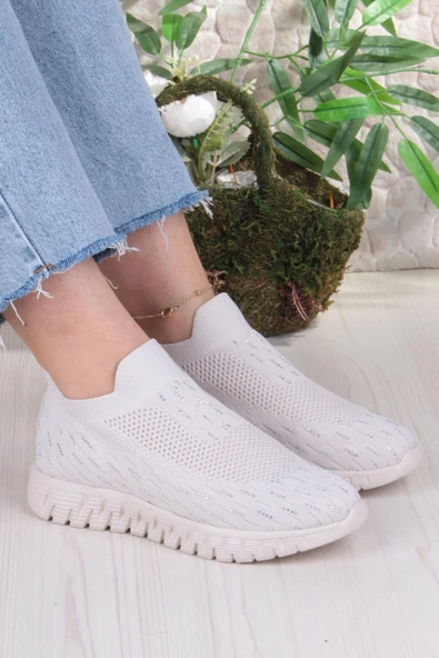 Fort 5060 Divamod Hafif Rahat Taş Detaylı Fileli Kadın Ayakkabı - Resim 7