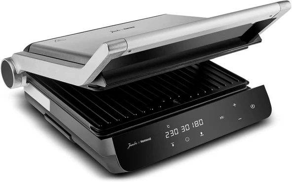 Jumbo x Homend Grilliant 1345H 3 in 1 Inox Gövdeli Çift Taraflı ve Alt Üst Sıcaklığı Ayrı Kontrol Edilebilen XL Döküm Plakalı Tost ve Izgara Makinesi