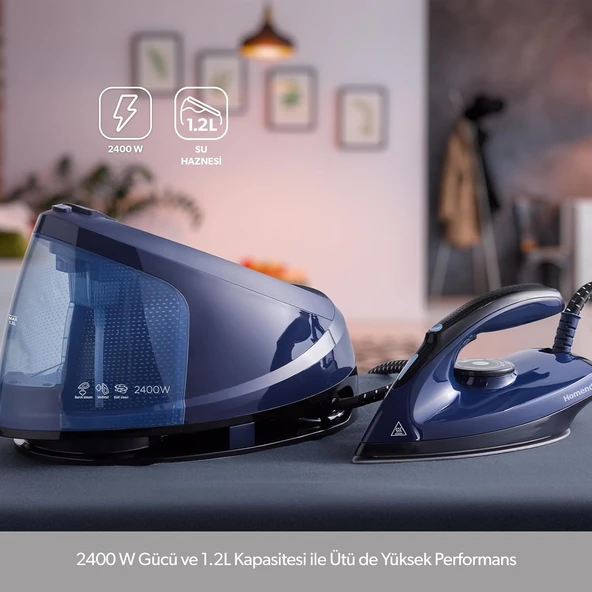 Homend Steamwork 1168H Buhar Kazanlı Ütü Lacivert - 2