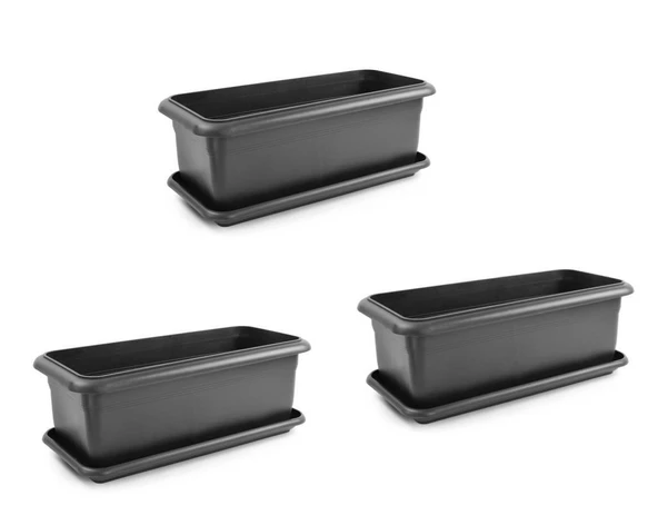 Omnipazar SO-V691 Tabaklı Villa Bahçe Saksı Takımı 39 Lt Antrasit 3 Adet ürün görseli