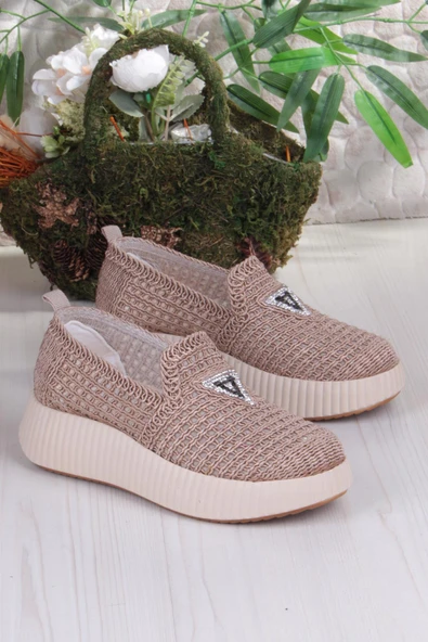 Fort 5016 Fendi Dantelli Fileli Rahat Dolgu Taban Kadın Ayakkabı - Resim 4