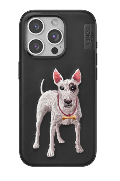 Venco iPhone 15 Pro Perma Desenli Kapak - Siyah ürün görseli 1