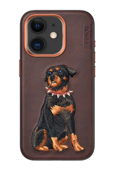 Venco iPhone 11 Perma Desenli Kapak - Koyu Kahve ürün görseli 1