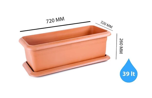 Omnipazar SO-V691 Tabaklı Villa Bahçe Saksı Takımı 39 Lt Kiremit 3 Adet - Resim 2