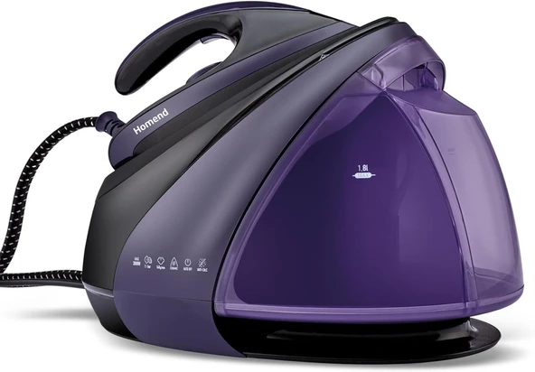 Homend Jetsteam 1173h Buhar Kazanlı Ütü Mor Siyah