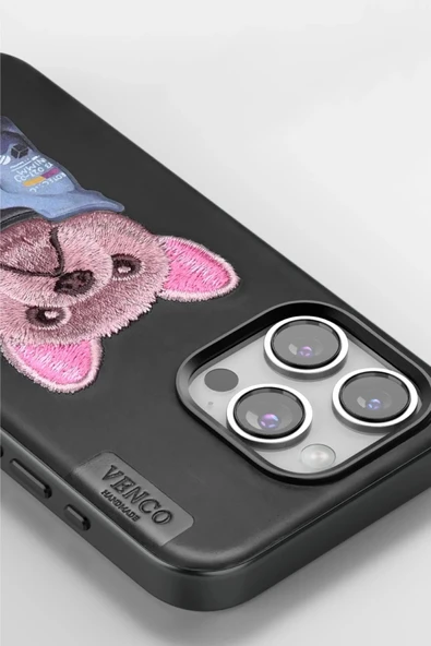 Venco iPhone 11 Cute Desenli Kapak - Siyah - Resim 3