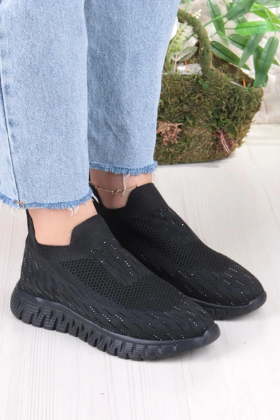 Fort 5060 Divamod Hafif Rahat Taş Detaylı Fileli Kadın Ayakkabı - Resim 3