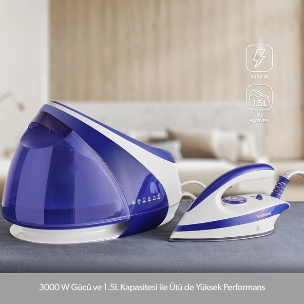 Homend Jetsteam 1165H Buhar Kazanlı Ütü Mor Beyaz - Resim 2