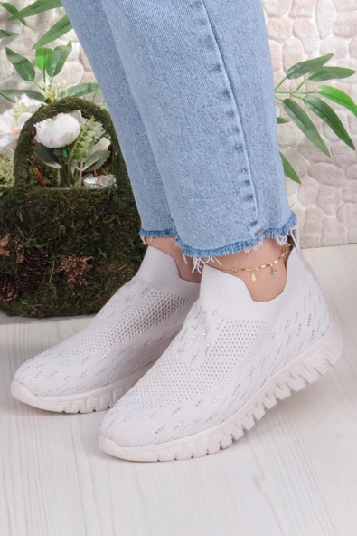 Fort 5060 Divamod Hafif Rahat Taş Detaylı Fileli Kadın Ayakkabı - Resim 8