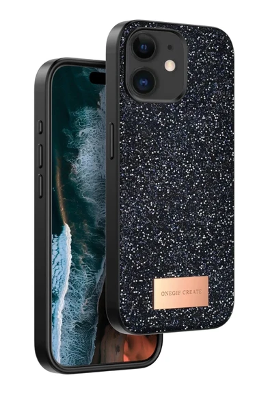 Onegif iPhone 11 Bright Simli Kapak - Siyah ürün görseli 1