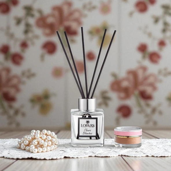 Lopars Fleurs Blanches (Beyaz Çiçekler) 5 Bambu Çubuklu Oda (oda parfümü) Kokusu 100 ml - 7