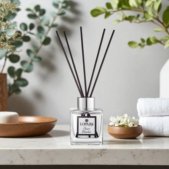 Lopars Fleurs Blanches (Beyaz Çiçekler) 5 Bambu Çubuklu Oda (oda parfümü) Kokusu 100 ml - 5