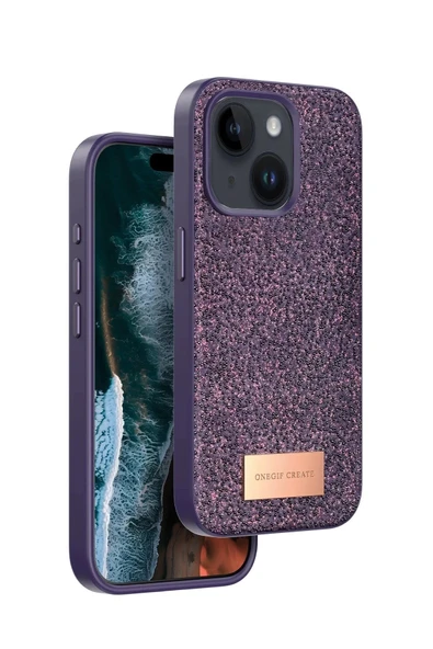 Onegif iPhone 14 Bright Simli Kapak - Derin Mor ürün görseli 1