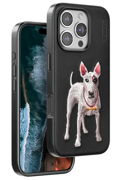 Venco iPhone 16 Pro Max Perma Desenli Kapak - Siyah ürün görseli 1