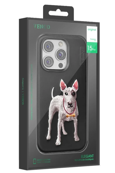 Venco iPhone 16 Pro Perma Desenli Kapak - Siyah - Resim 4