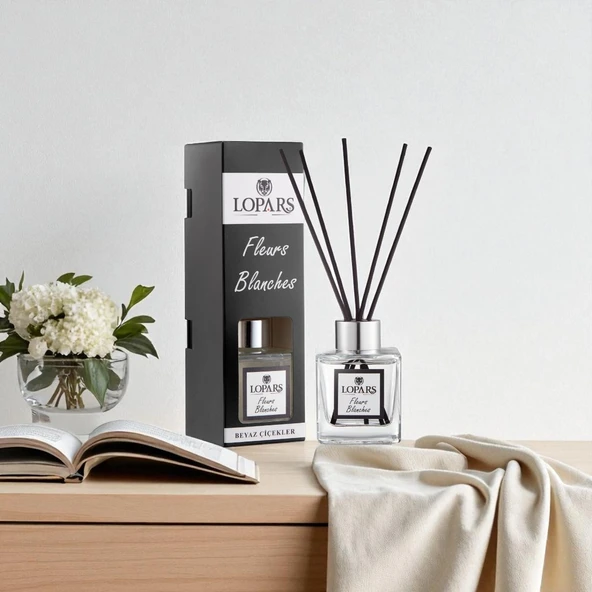 Lopars Fleurs Blanches (Beyaz Çiçekler) 5 Bambu Çubuklu Oda (oda parfümü) Kokusu 100 ml - 6