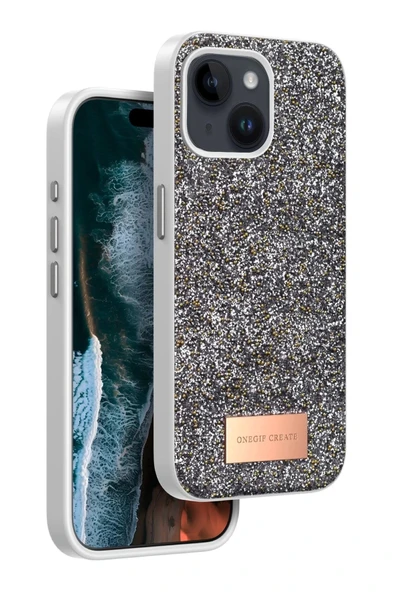 Onegif iPhone 14 Bright Simli Kapak - Gümüş ürün görseli 1