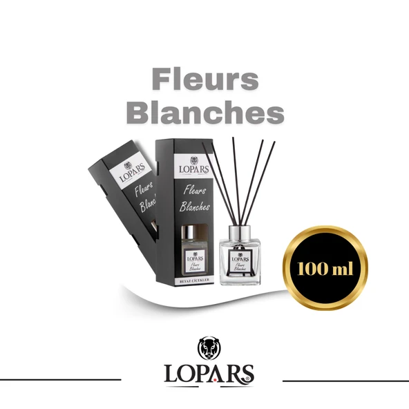 Lopars Fleurs Blanches (Beyaz Çiçekler) 5 Bambu Çubuklu Oda (oda parfümü) Kokusu 100 ml - 3