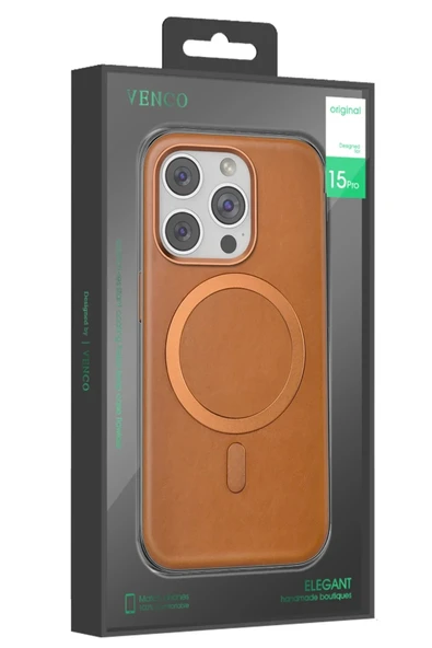 Venco iPhone 16 Pro Max Puskas Magsafe Kapak - Açık Kahve - Resim 3
