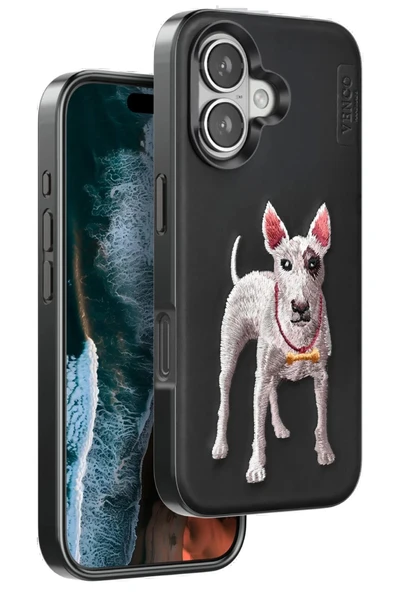 Venco iPhone 16 Perma Desenli Kapak - Siyah ürün görseli 1