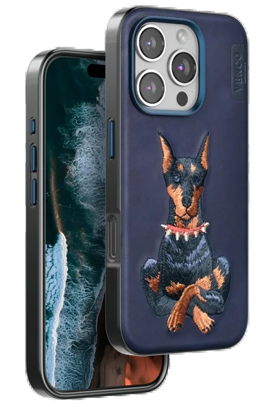 Venco iPhone 16 Pro Perma Desenli Kapak - Lacivert ürün görseli 1
