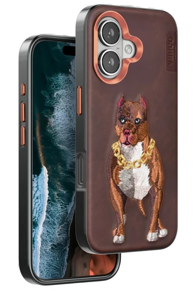 Venco iPhone 16 Perma Desenli Kapak - Kahverengi ürün görseli 1