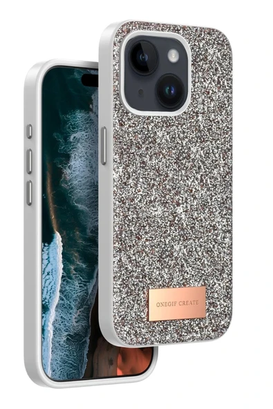 Onegif iPhone 15 Bright Simli Kapak - Gold ürün görseli 1