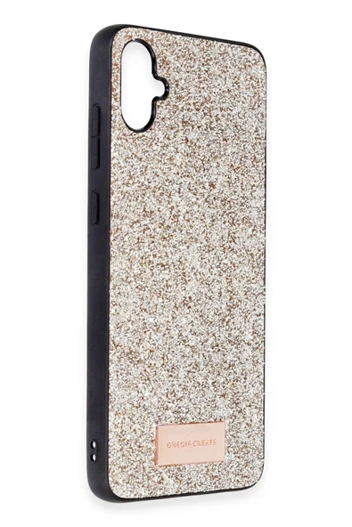 Onegif Samsung Galaxy A05 Bright Simli Kapak - Gold - Resim 2