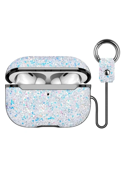 Onegif Airpods Pro 2 (2.nesil) Bright Simli Airpods Kapak - Gümüş ürün görseli 1