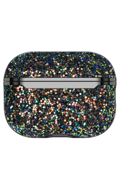 Onegif Airpods 2 (2.nesil) Bright Simli Airpods Kapak - Siyah - Resim 2