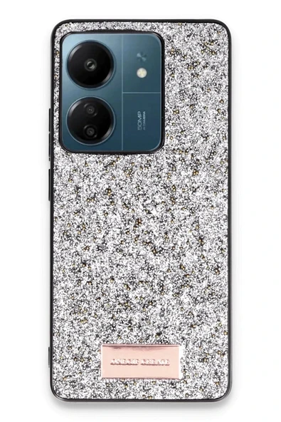 Onegif Xiaomi Redmi 13C Bright Simli Kapak - Gümüş ürün görseli 1