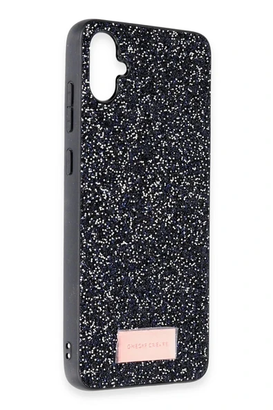 Onegif Samsung Galaxy A05 Bright Simli Kapak - Siyah - Resim 2