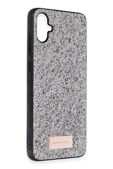 Onegif Samsung Galaxy A05 Bright Simli Kapak - Gümüş - Resim 2