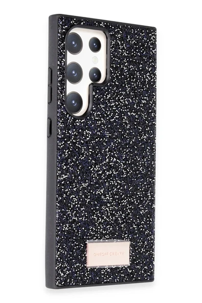 Onegif Samsung Galaxy S24 Ultra Bright Simli Kapak - Siyah - Resim 2