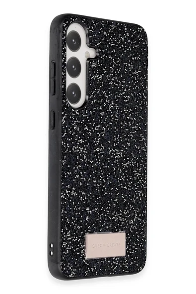 Onegif Samsung Galaxy S23 Bright Simli Kapak - Siyah - Resim 2