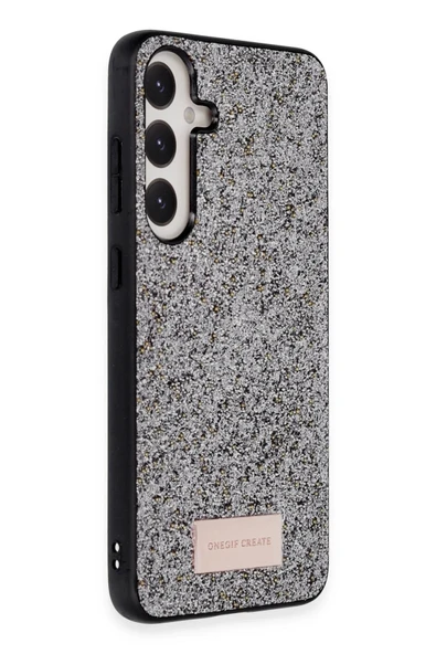 Onegif Samsung Galaxy A05S Bright Simli Kapak - Gümüş - Resim 2