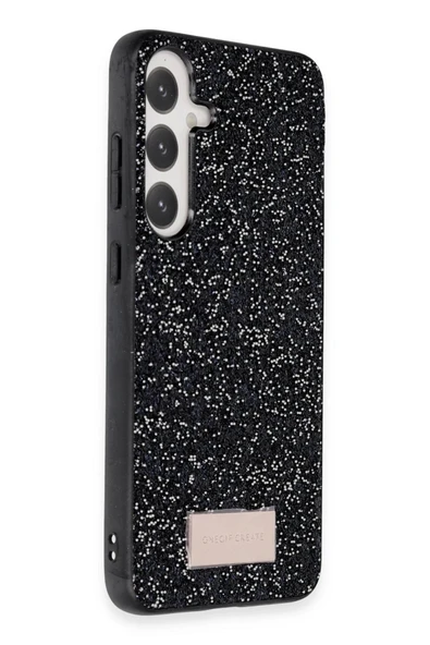 Onegif Samsung Galaxy A25 5G Bright Simli Kapak - Siyah - Resim 2