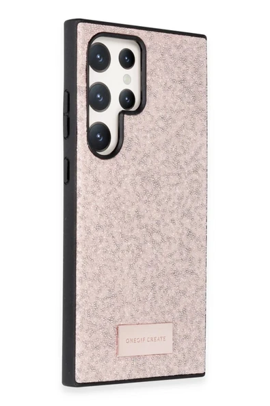 Onegif Samsung Galaxy S23 Ultra Bright Simli Kapak - Pembe - Resim 2