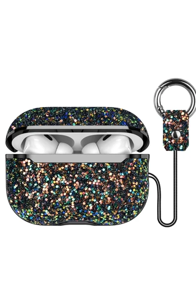 Onegif Airpods 3 (3.nesil) Bright Simli Airpods Kapak - Siyah ürün görseli 1