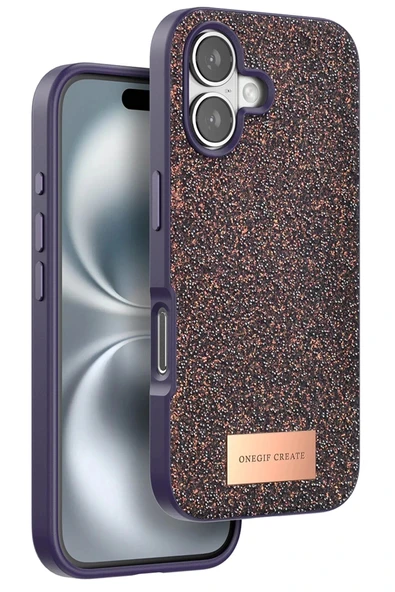 Onegif iPhone 16 Bright Simli Kapak - Derin Mor ürün görseli 1