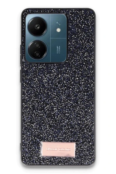 Onegif Xiaomi Redmi 13C Bright Simli Kapak - Siyah ürün görseli 1