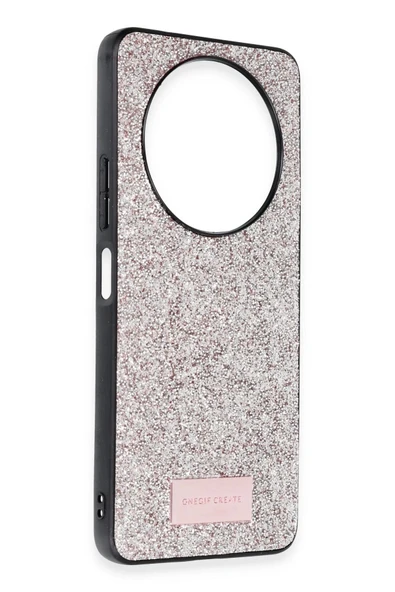 Onegif Xiaomi Redmi A3 4G Bright Simli Kapak - Gold - Resim 2