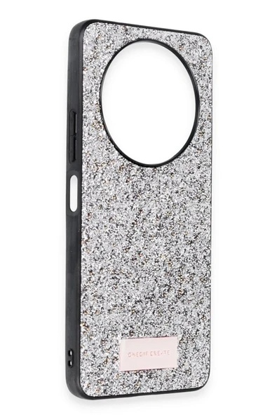 Onegif Xiaomi Redmi A3 4G Bright Simli Kapak - Gümüş - Resim 2