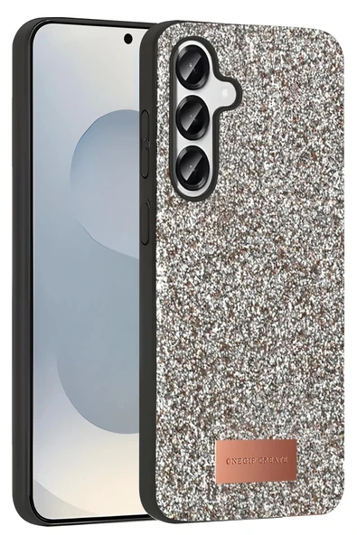 Onegif Samsung Galaxy S25 Bright Simli Kapak - Gold - Resim 3