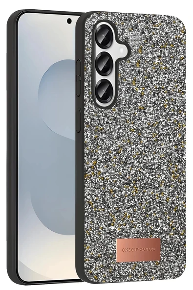 Onegif Samsung Galaxy S25 Plus Bright Simli Kapak - Gümüş - Resim 3